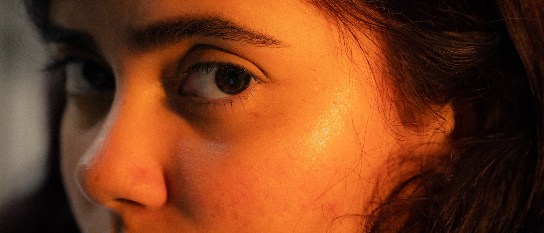 Woman with luminous natural skin